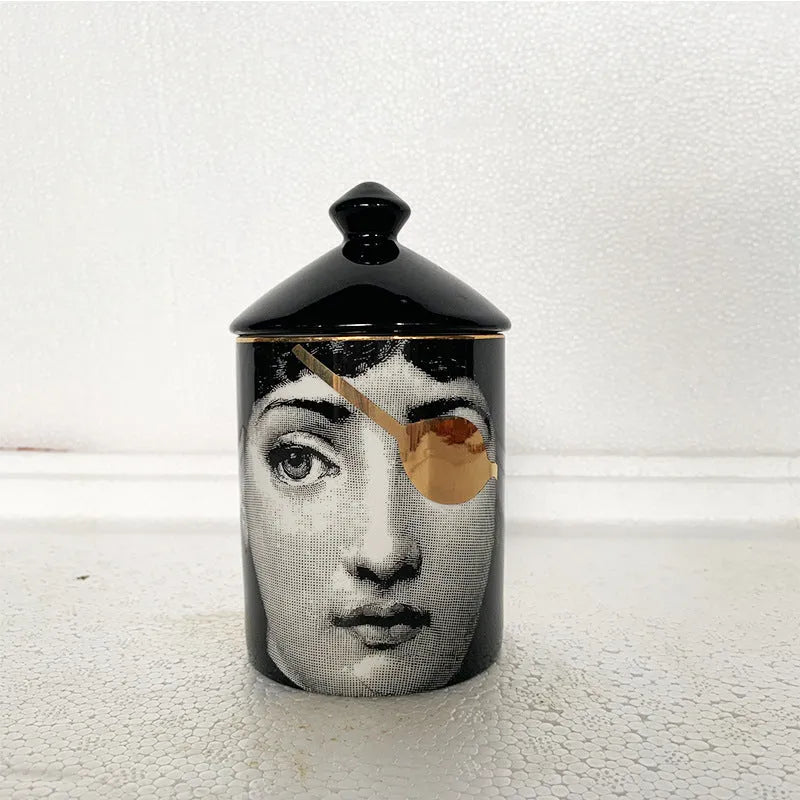 Face Candle Mug Holder Can Cotton Swab Storage - Bellarte Enchanté Face Candle Mug Holder Can Cotton Swab Storage